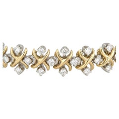 Tiffany & Co. Schlumberger Diamond X Link Bracelet in 18K Gold & Platinum