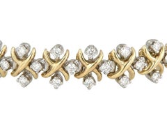 Tiffany & Co. Schlumberger Diamond X Link Bracelet in 18K Gold & Platinum