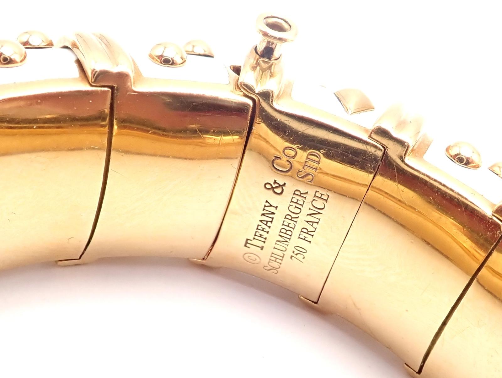 Tiffany & Co. Bracelet Schlumberger Dot Losange en or jaune émaillé blanc en vente 1