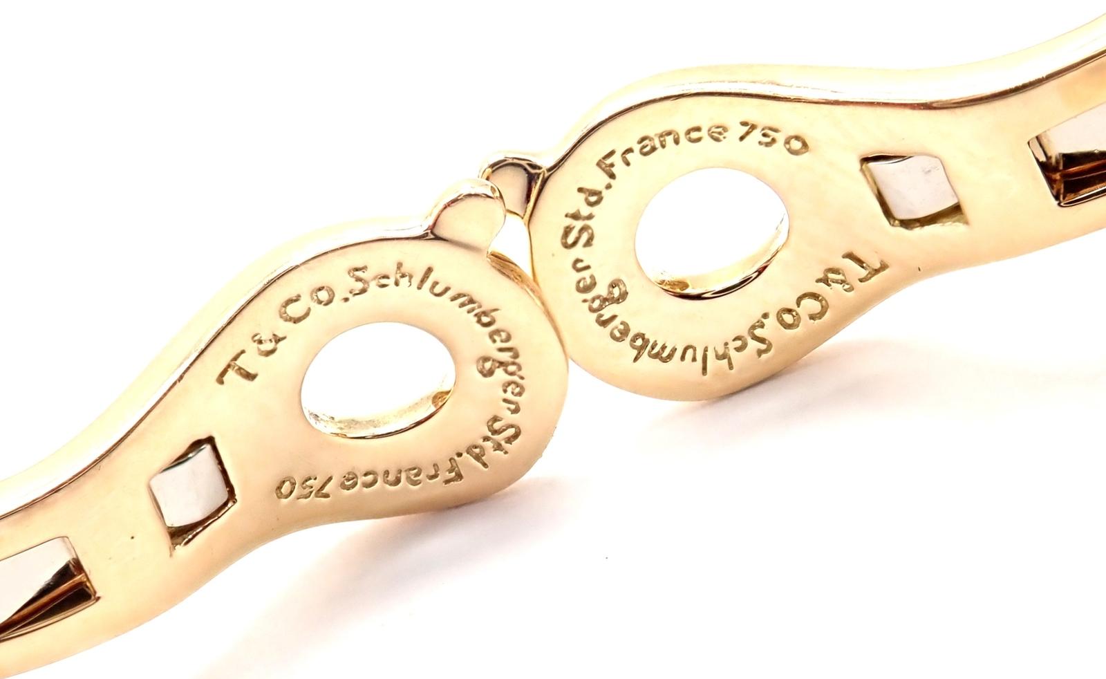 Tiffany & Co Schlumberger Dot Losange Boucles d'oreilles en or jaune émaillé blanc en vente 3