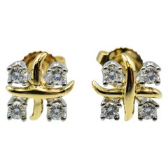 Tiffany 
Co. Schlumberger Earrings in 18 Karat Yellow Gold with Diamonds