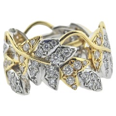 Tiffany & Co Schlumberger Four Leaves Vine Diamond Gold Platinum Ring