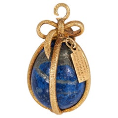 Tiffany & Co Schlumberger France Lapis Lazuli Egg Charm Vintage 18k Gold Pendant