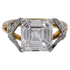 Tiffany & Co. Schlumberger GIA Certified 3.92 Carat E Color Diamond Ring