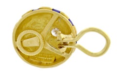 Tiffany & Co. ​Schlumberger Gold and Blue Enamel Large Taj Mahal Earrings