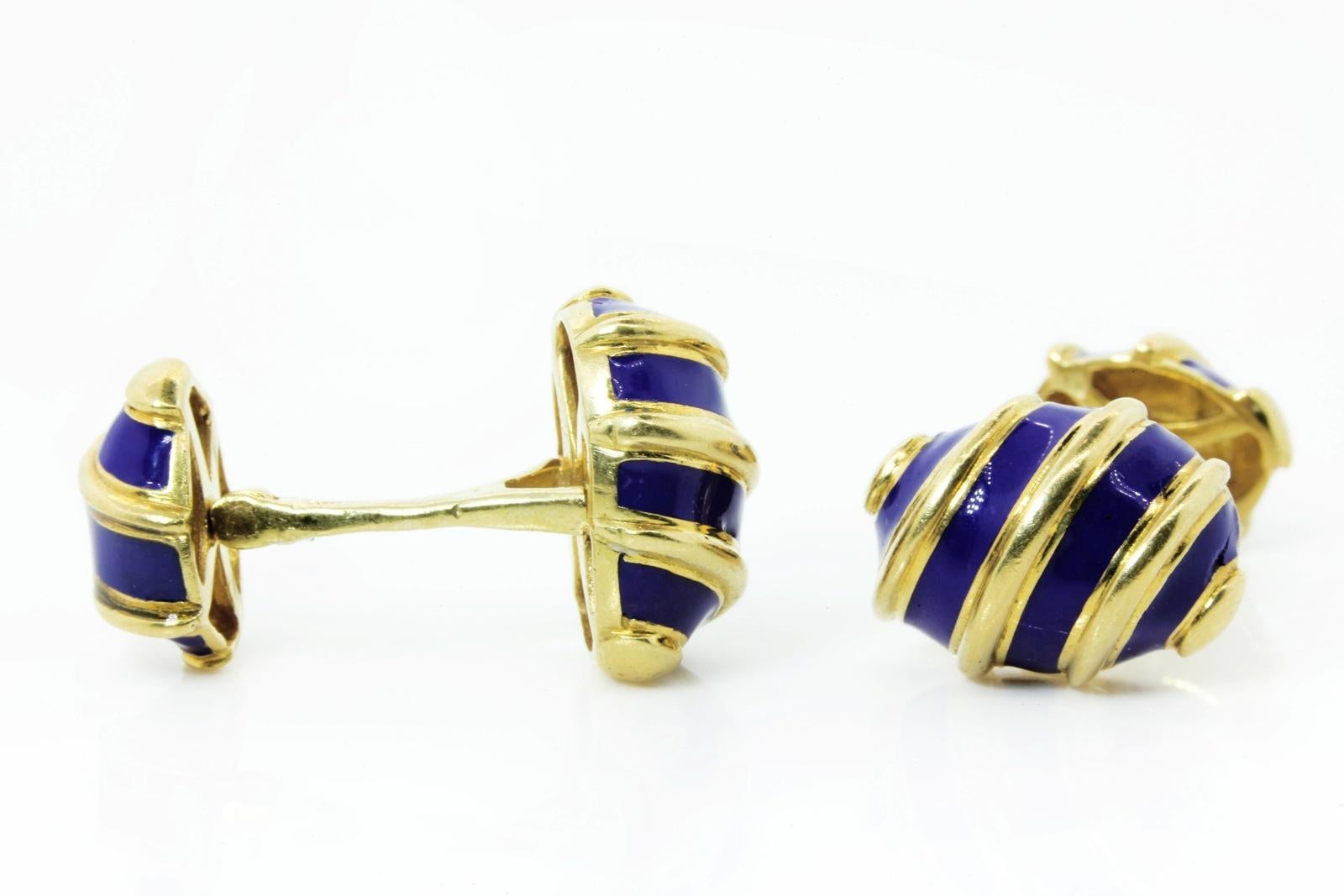 Oval Cut Tiffany & Co. Schlumberger Gold Cufflinks