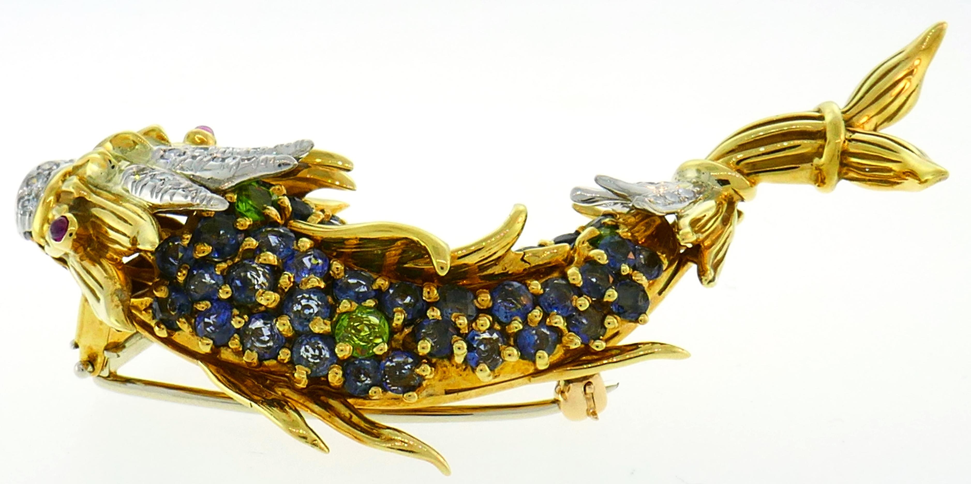 tiffany fish brooch