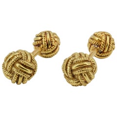 Vintage Tiffany & Co. Schlumberger Gold Knot Dumbbell Cufflinks