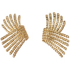 Tiffany & Co. Schlumberger Gold Rope Earrings