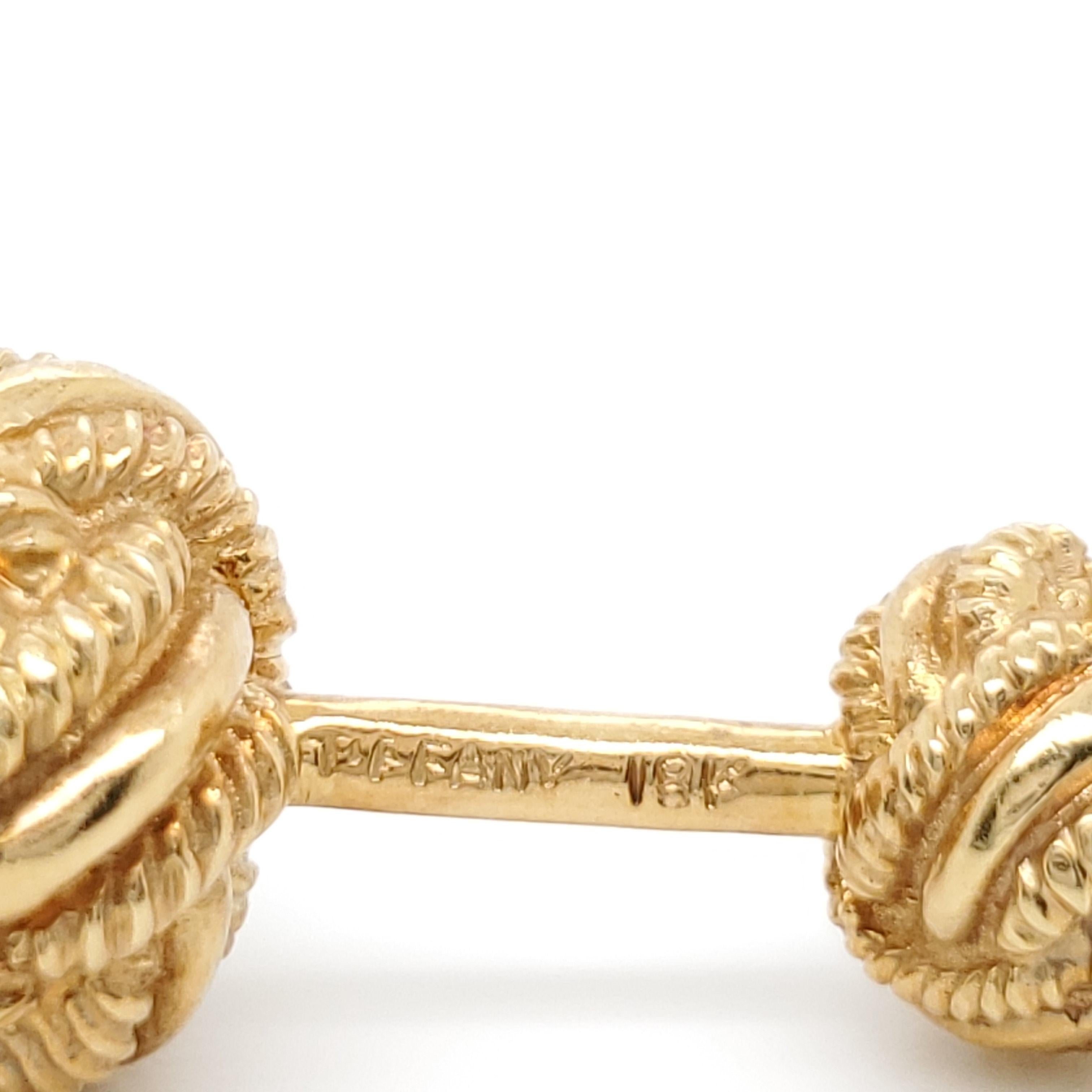Tiffany & Co. Schlumberger Gold Woven Knot Cufflinks 3