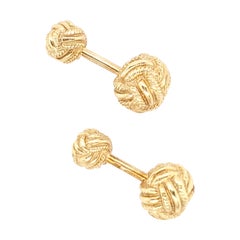 Tiffany & Co. Schlumberger Gold Woven Knot Cufflinks