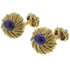 Tiffany & Co. Schlumberger Lapis Lazuli Gold Cufflinks