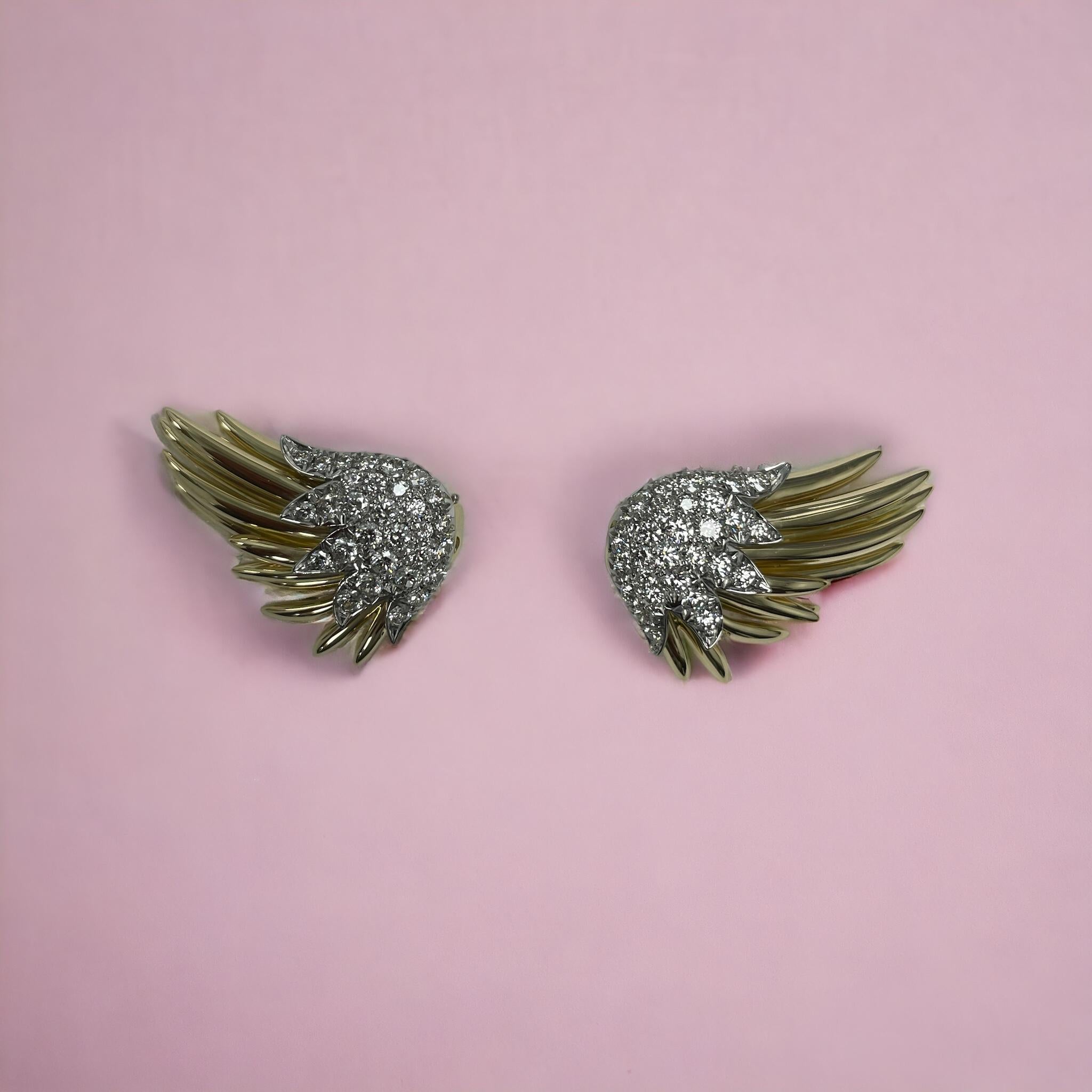 Taglio rotondo TIFFANY & CO. Orecchini con diamanti a fiamma grande Paris di SCHLUMBERGER in vendita