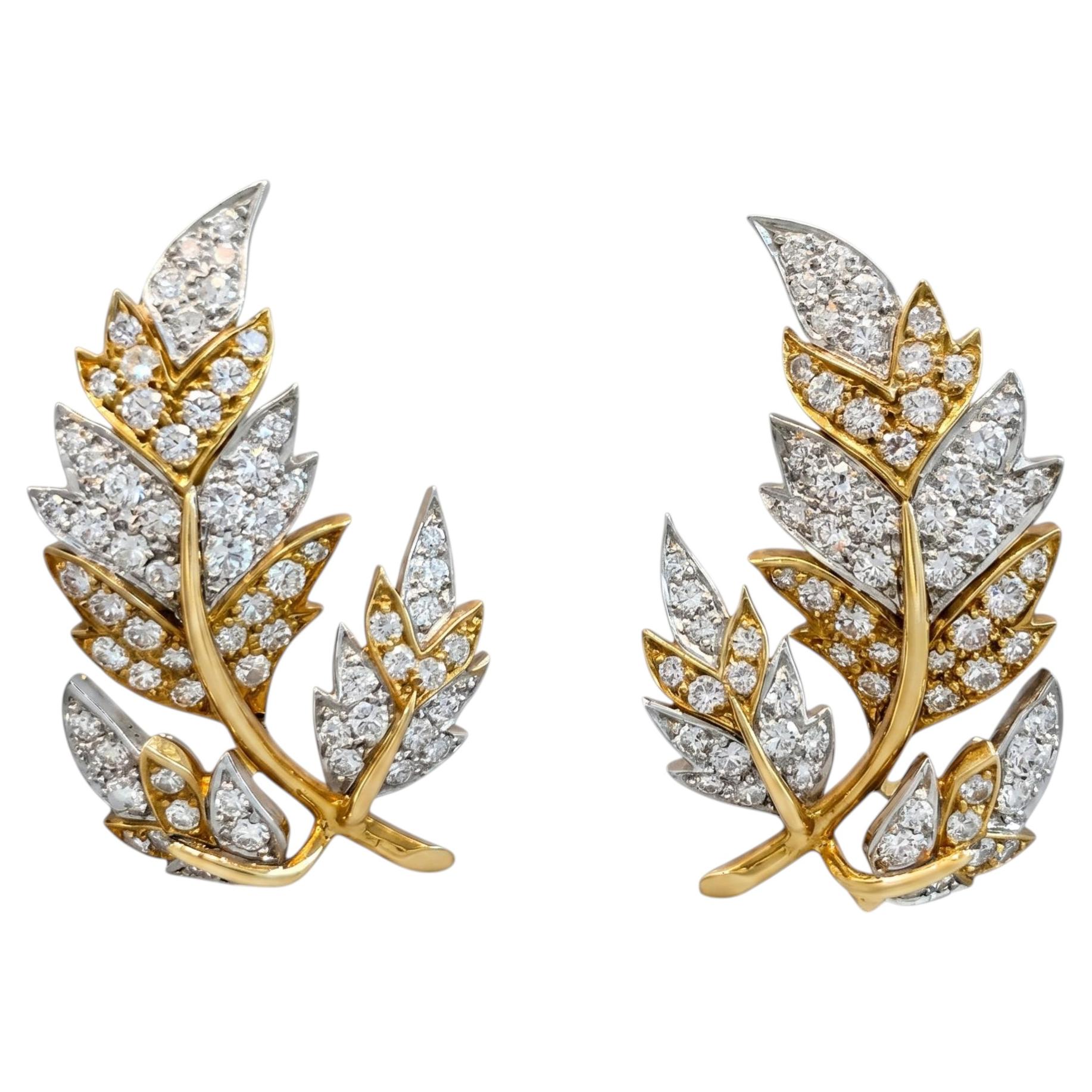 Tiffany & Co. Boucles d'oreilles « Leaf » de Schlumberger en vente