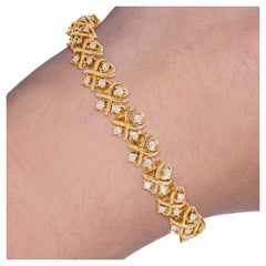 Retro Tiffany & Co Schlumberger Lynn 3 Carat 18k Yellow Gold Bracelet