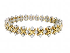 Tiffany & Co. Schlumberger Lynn Diamond Bracelet 18k Yellow Gold/Platinum 3CTW