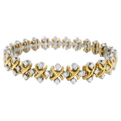 Tiffany & Co. Schlumberger Lynn Diamantarmband 18k Gelbgold/Platin 3CTW