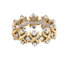 Tiffany & Co Schlumberger Lynn Diamond Gold & Platinum Ring