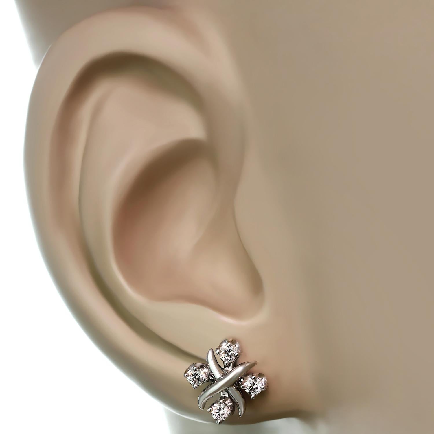 Tiffany & Co. Schlumberger Lynn Diamond Platinum Earrings Damen