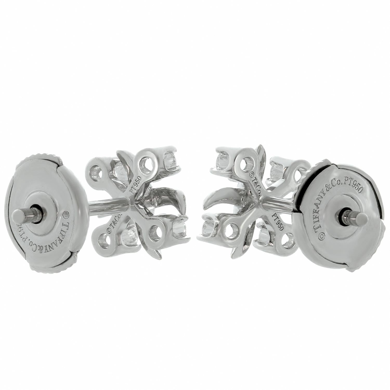 Tiffany & Co. Schlumberger Lynn Diamond Platinum Earrings 1