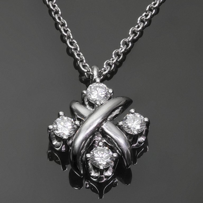 Tiffany & Co Schlumberger Lynn Pendant in Platinum with Diamonds