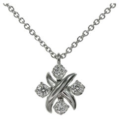 Tiffany & Co. Schlumberger Lynn Diamond Platinum Pendant Necklace