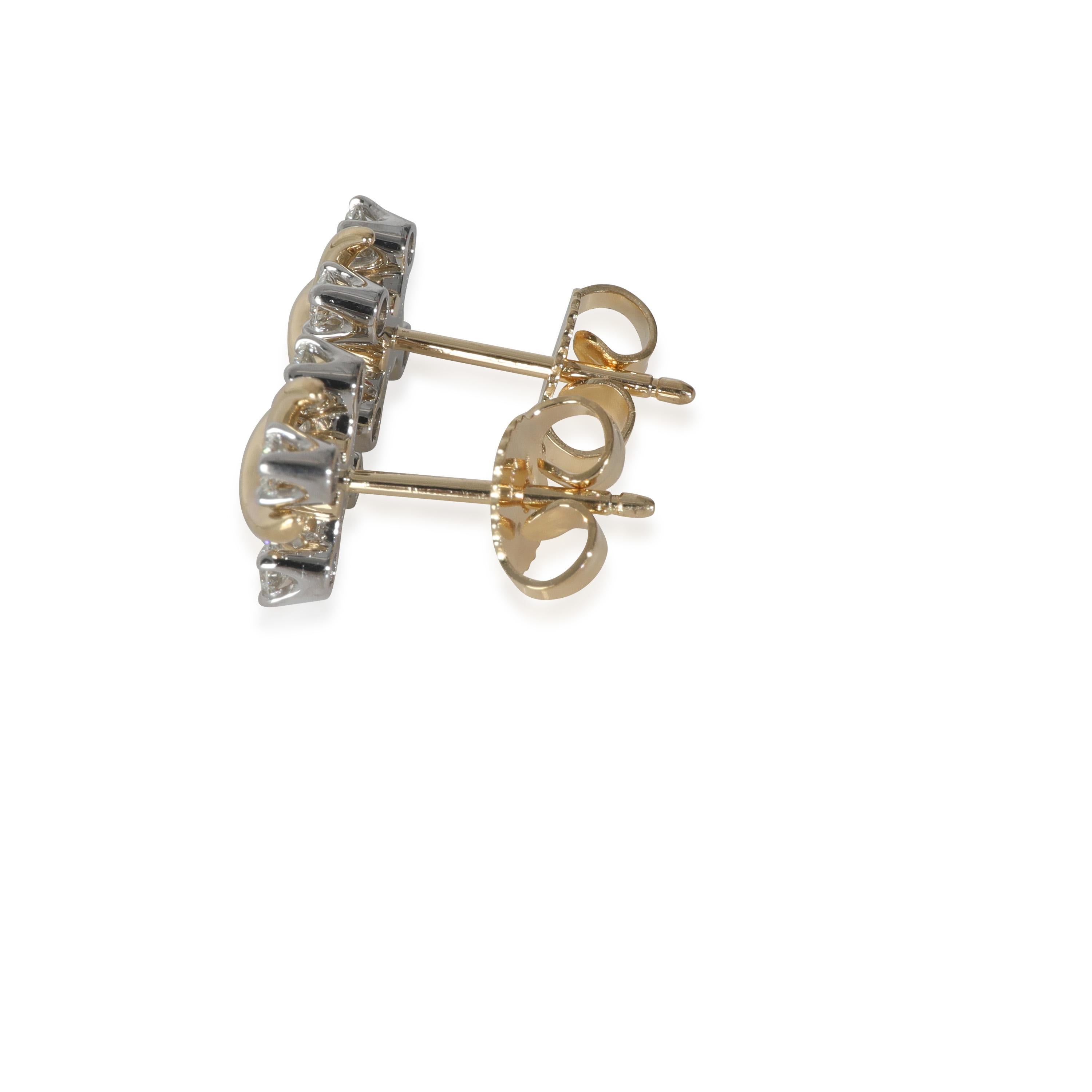 Tiffany & Co. Schlumberger Boucles d'oreilles Lynn en or jaune 18 carats/platine 0,28 CTW Bon état - En vente à New York, NY