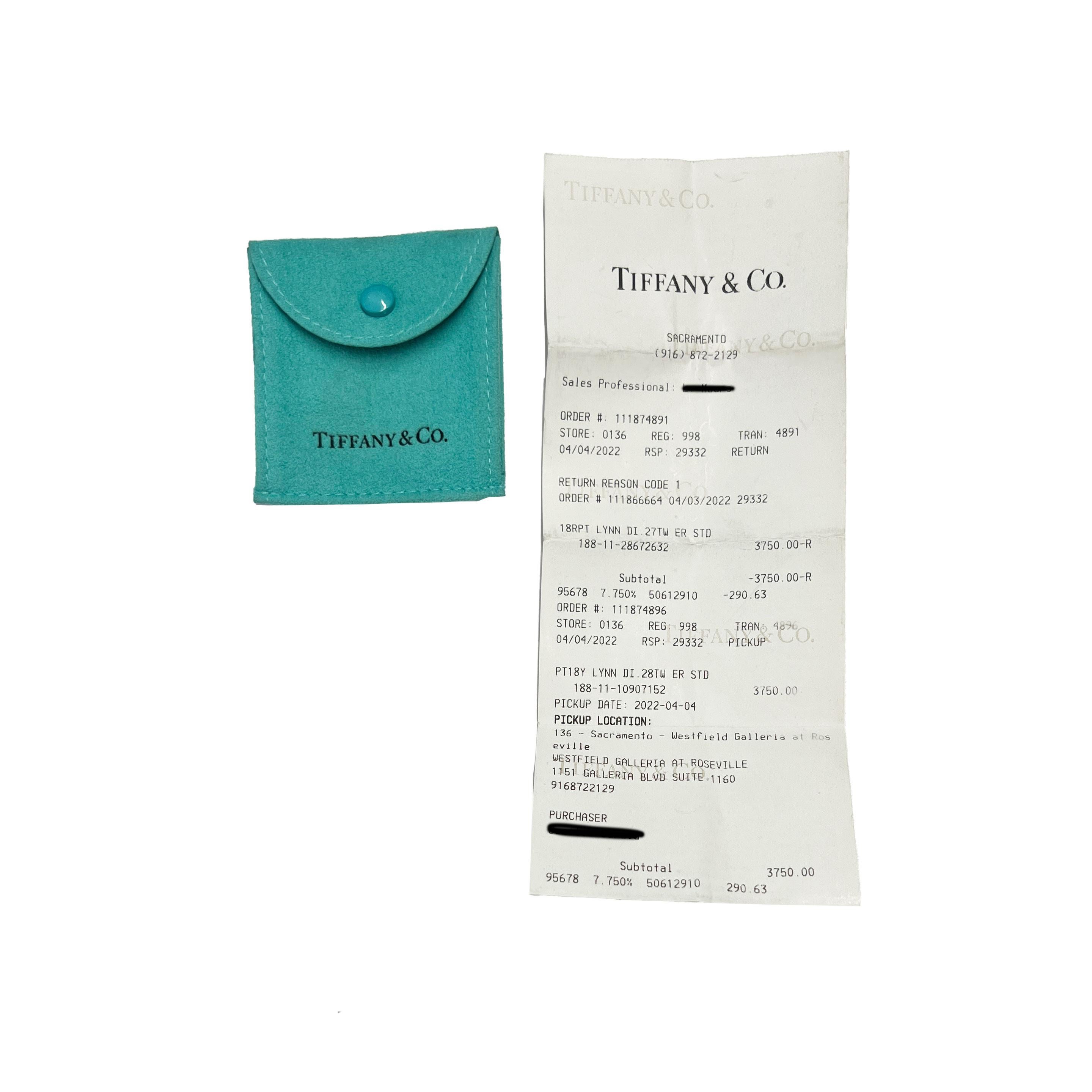 Tiffany & Co. Schlumberger Boucles d'oreilles Lynn en or jaune 18 carats/platine 0,28 CTW Pour femmes en vente