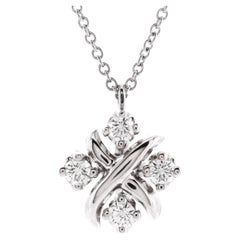 Tiffany & Co. Schlumberger Lynn Pendant Necklace Platinum with Diamonds