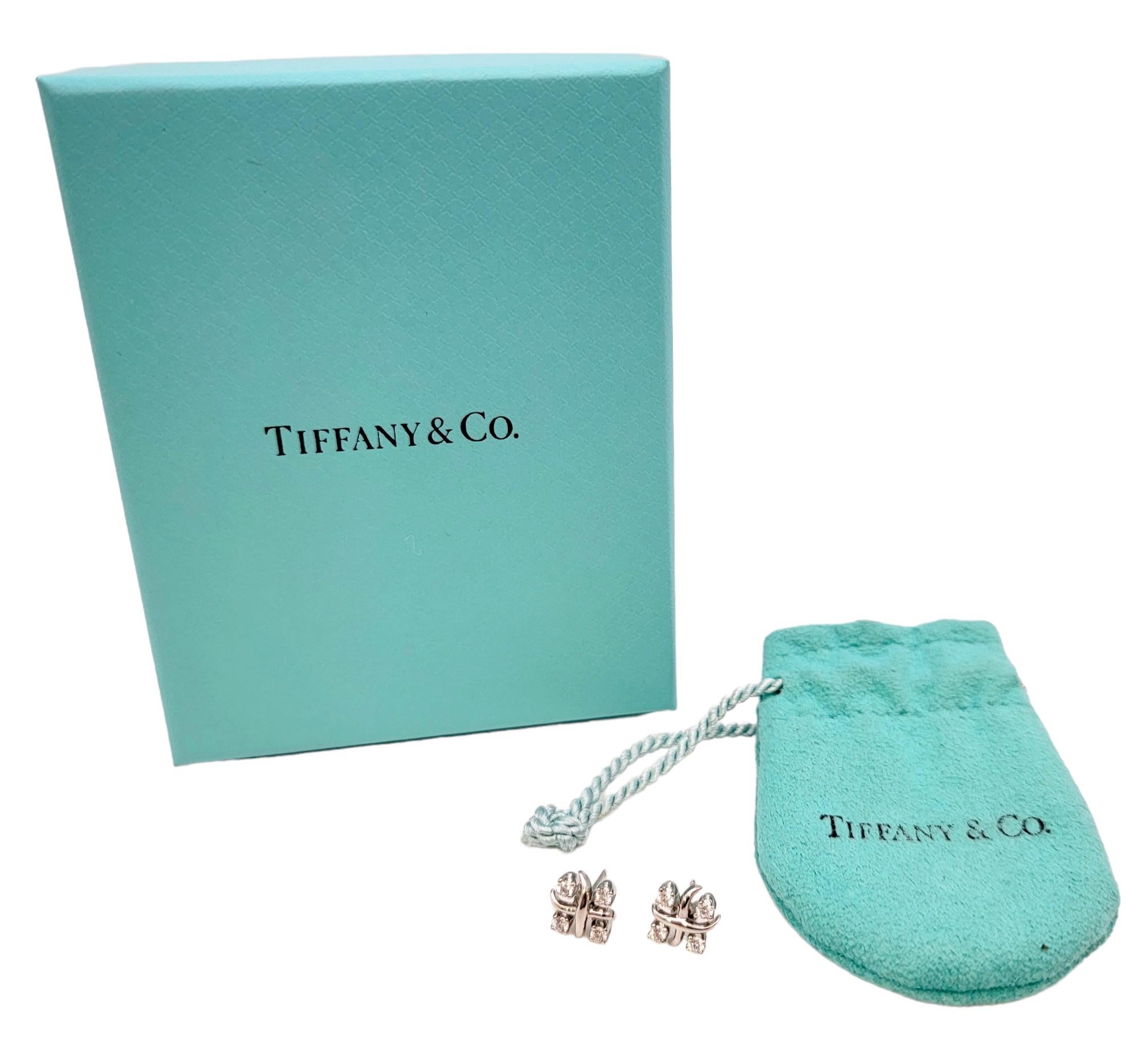 Tiffany & Co. Schlumberger Lynn Round Diamond and Platinum Stud Earrings 3