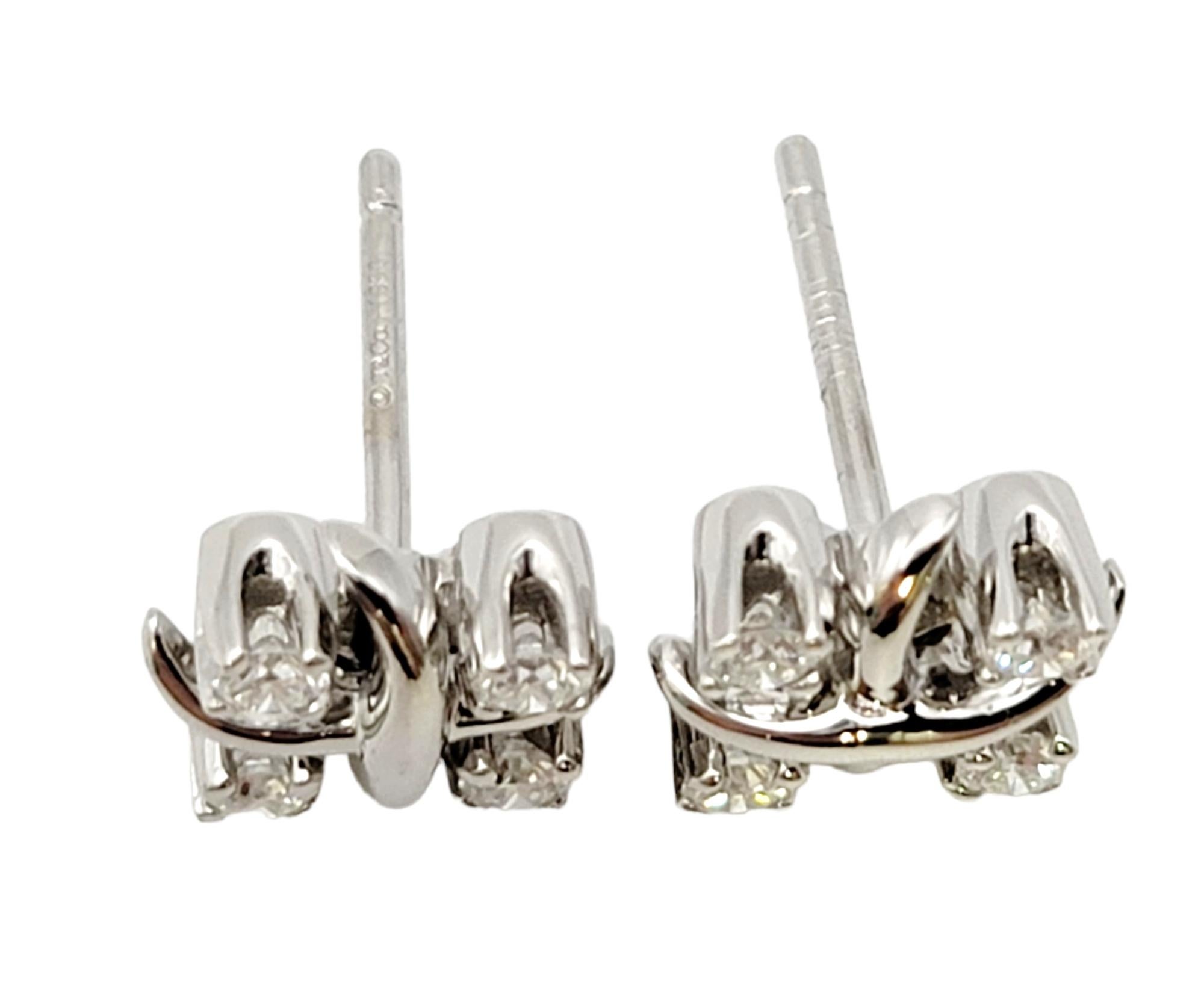 Round Cut Tiffany & Co. Schlumberger Lynn Round Diamond and Platinum Stud Earrings
