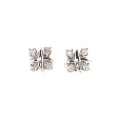 Tiffany & Co. Schlumberger Lynn Stud Earrings Platinum and Diamonds