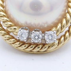 Tiffany & Co. Pearl and Diamond Gold Platinum Ear Clips