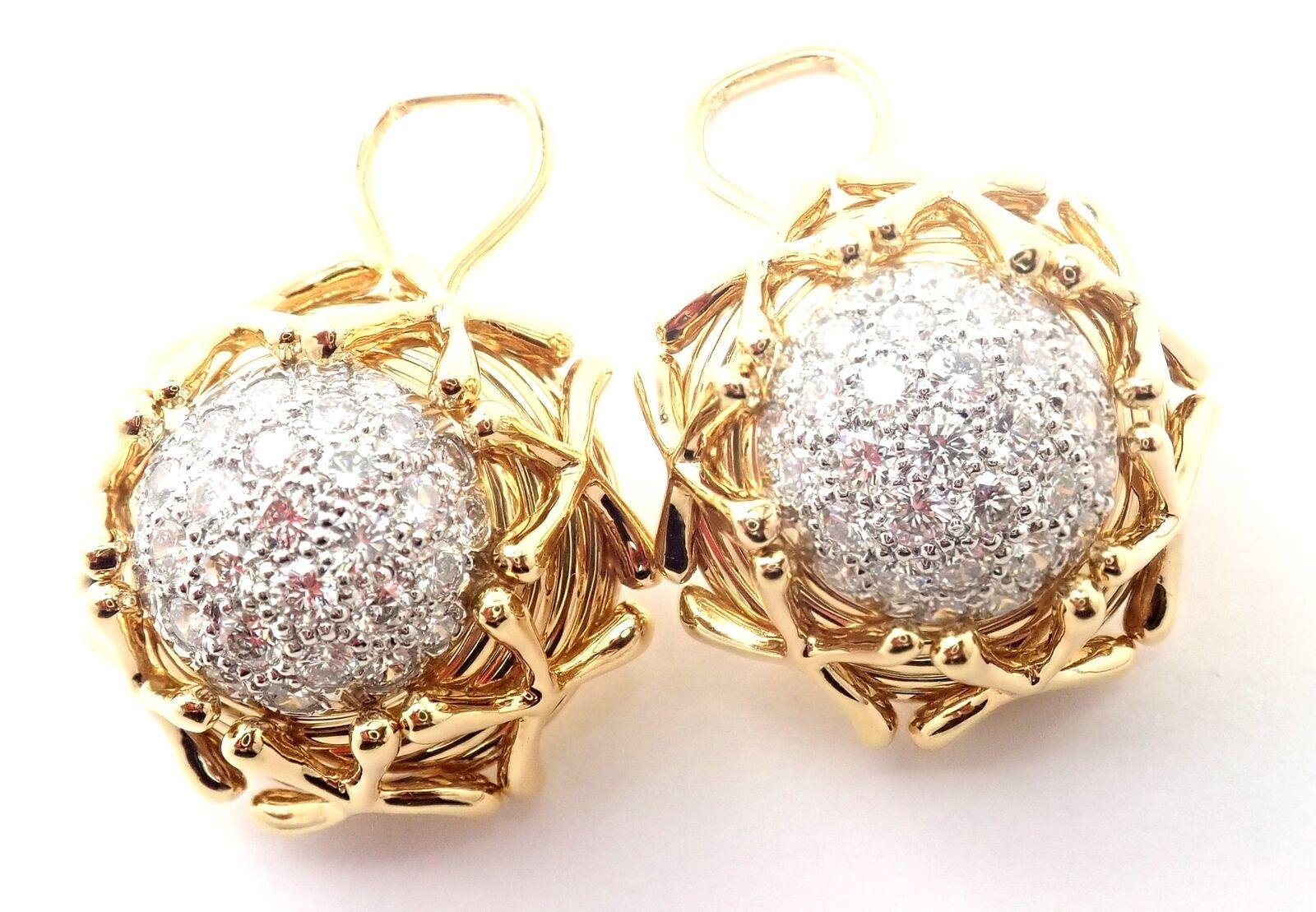 Ohrringe aus Gelbgold und Platin mit Diamanten von Tiffany & Co Schlumberger Multiplication im Angebot 1