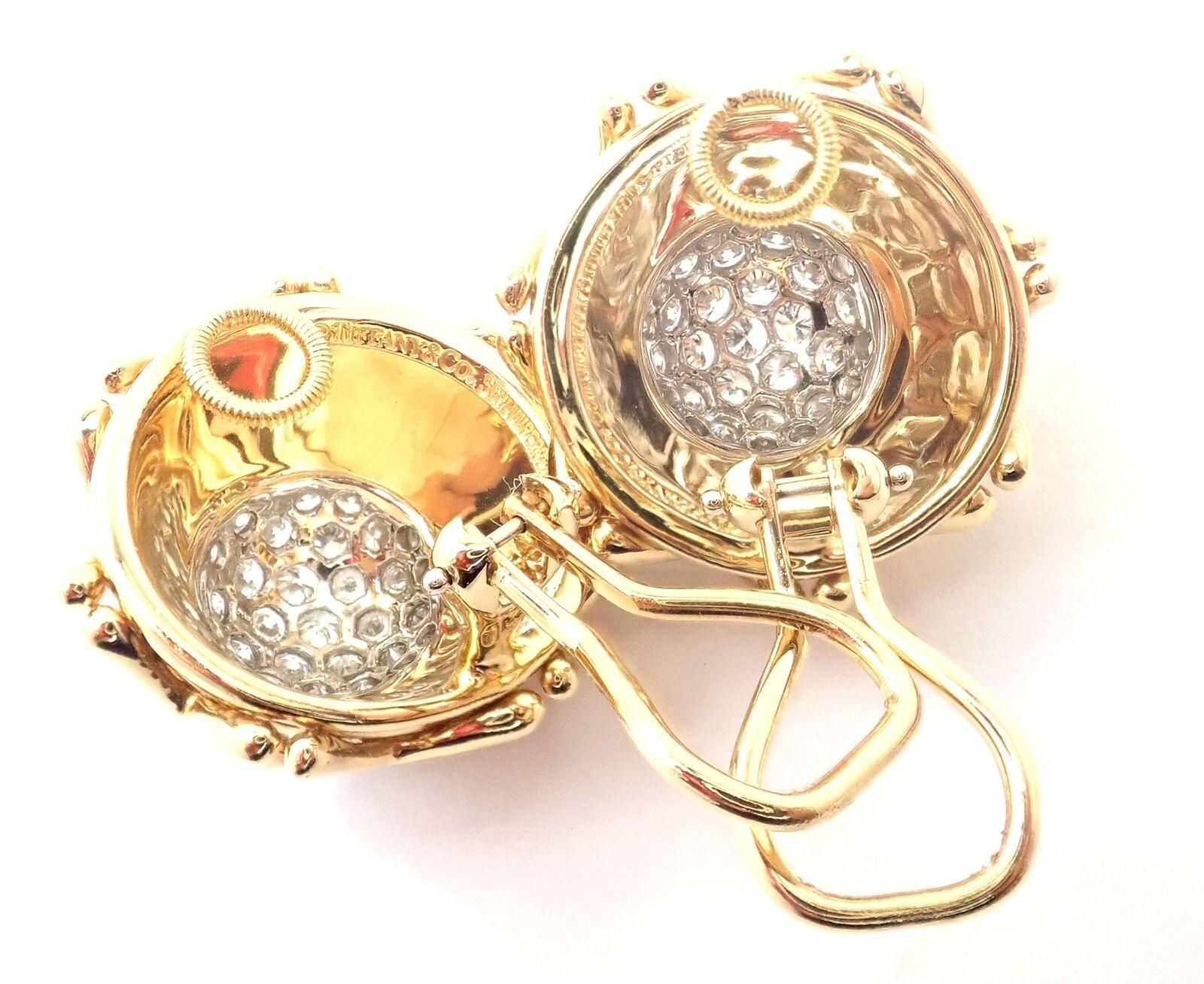 Ohrringe aus Gelbgold und Platin mit Diamanten von Tiffany & Co Schlumberger Multiplication im Angebot 2