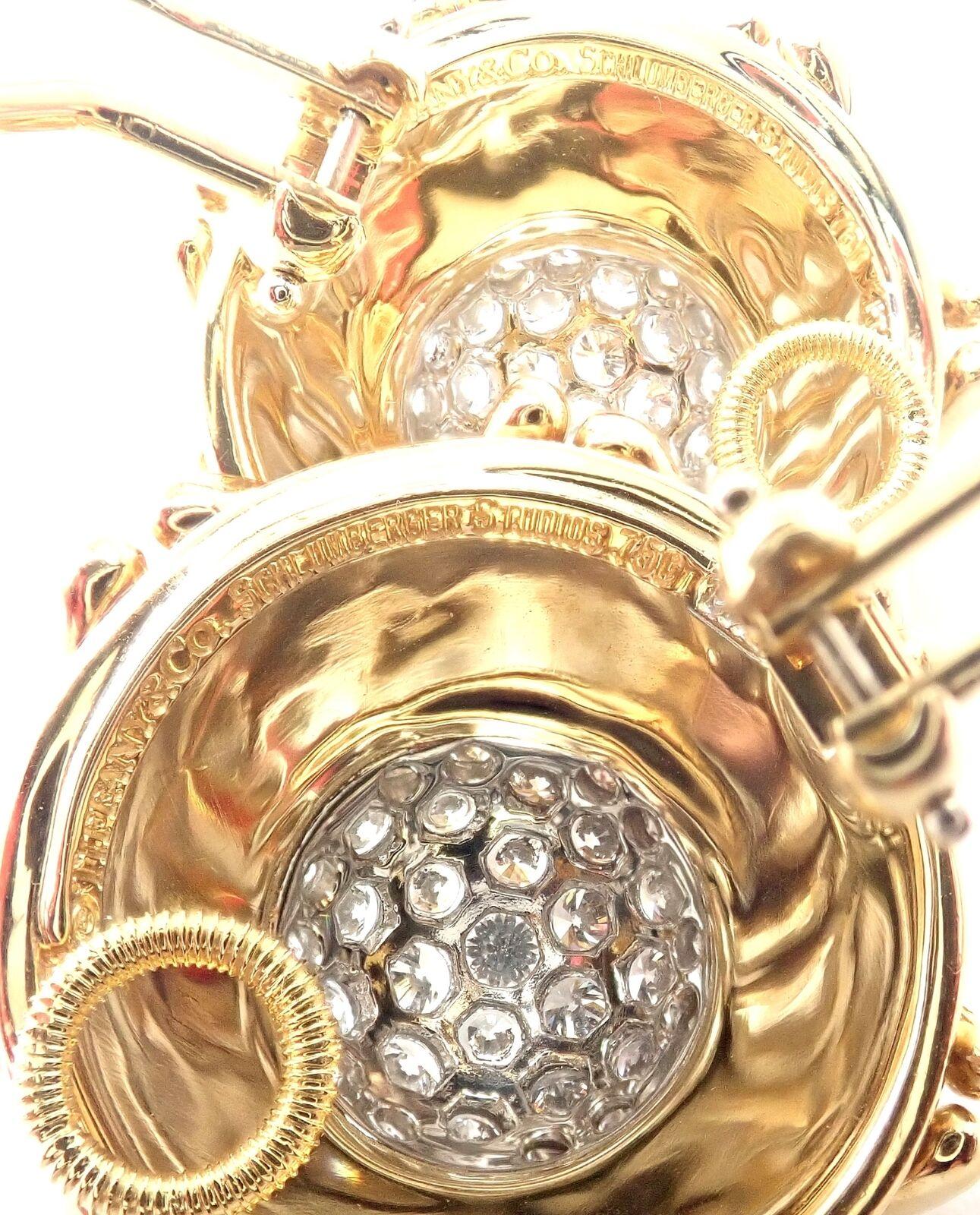 Ohrringe aus Gelbgold und Platin mit Diamanten von Tiffany & Co Schlumberger Multiplication im Angebot 4