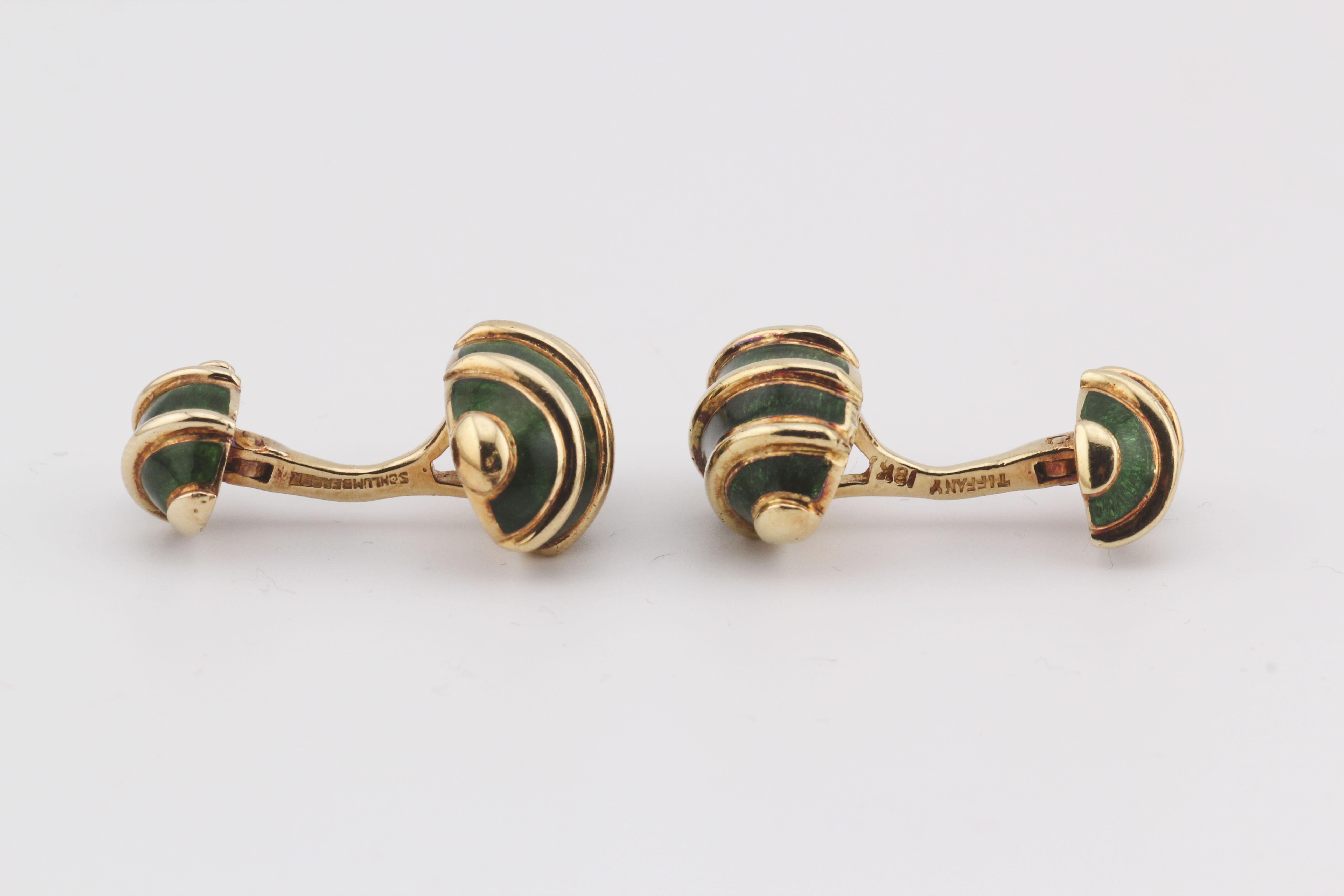 Tiffany & Co. Gemelli da polso e fermacravatte Schlumberger in Greene & Greene e oro 18 carati in vendita 1