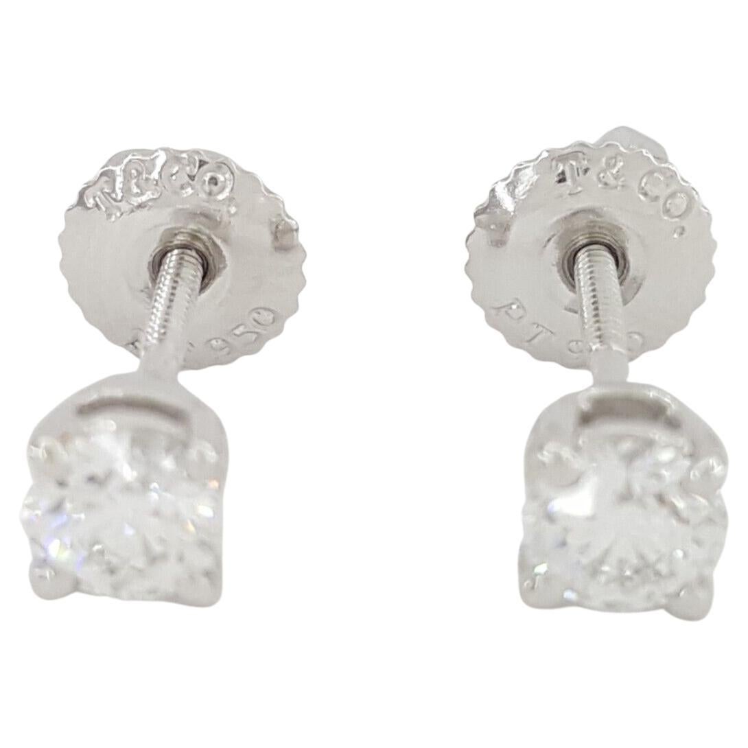 Taille ronde Tiffany & Co. Schlumberger Paire de boucles d'oreilles en platine, or et diamant en vente