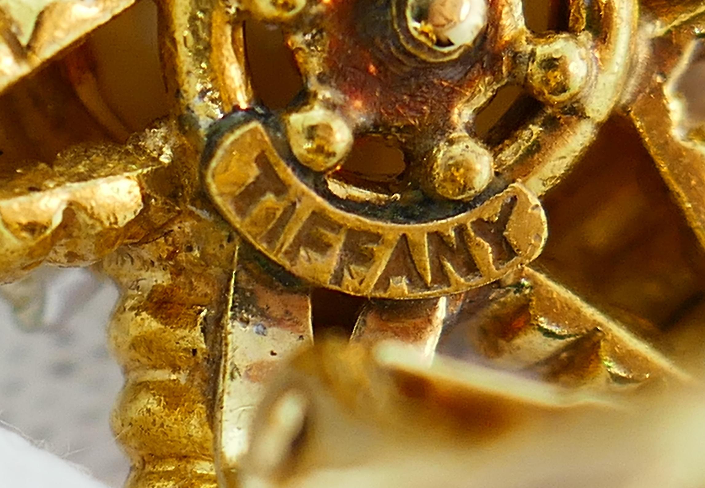 Tiffany & Co. Schlumberger Pearl Diamond Gold Earrings 3