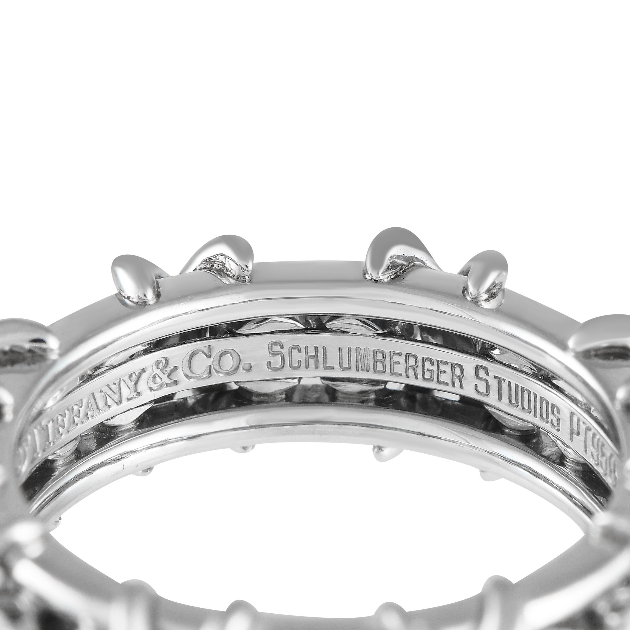 Tiffany & Co. Schlumberger Platinum 1.14ct Diamond Ring In Excellent Condition For Sale In Southampton, PA