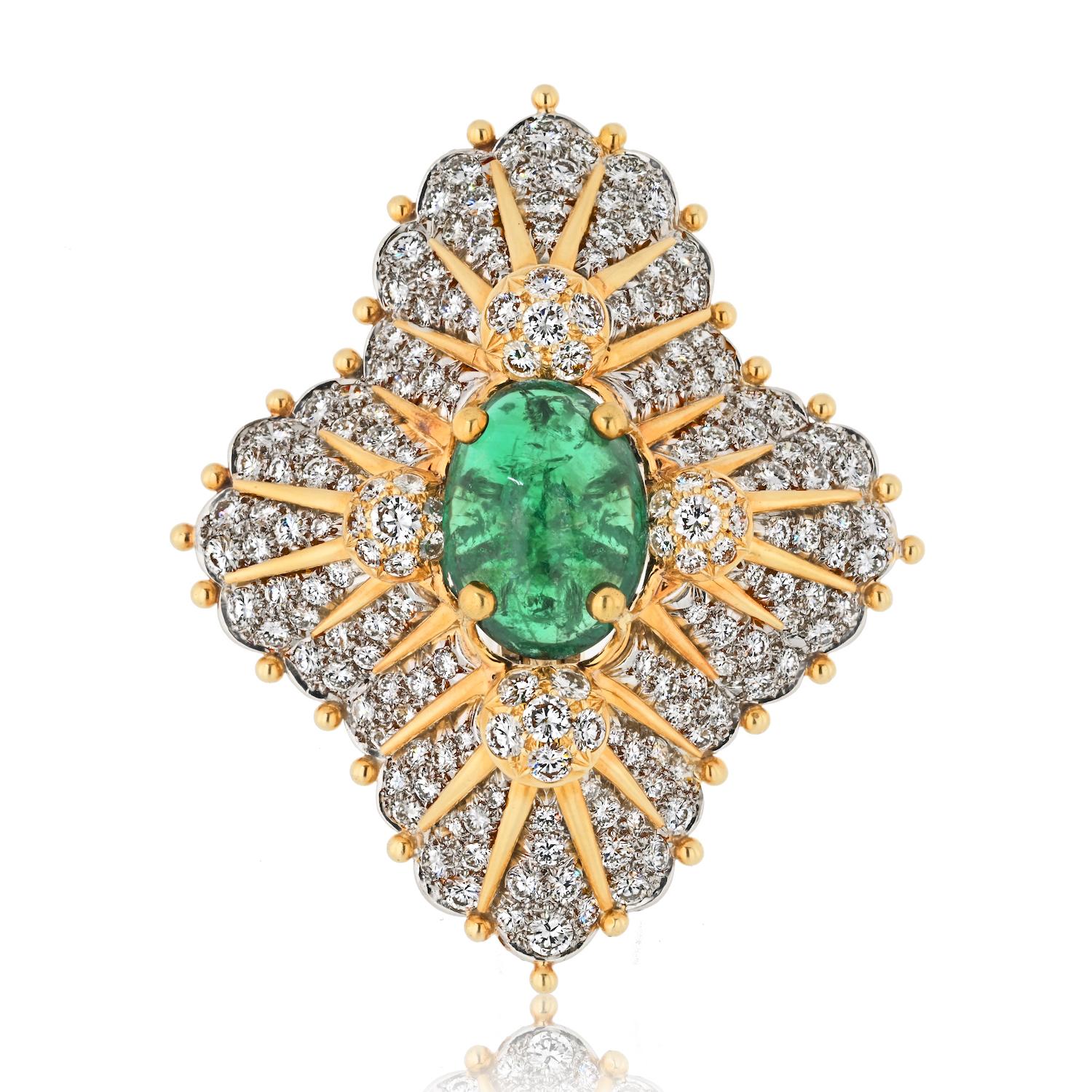 Elevate your jewelry collection with this exceptional Tiffany Schlumberger bi-color gold pendant/brooch, a piece that seamlessly merges elegance and versatility. 

The distinctive design features two moving hoops, allowing it to be worn in two