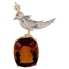 Tiffany & Co. Schlumberger Broche Madeira Citrine en platine et or jaune 18 carats