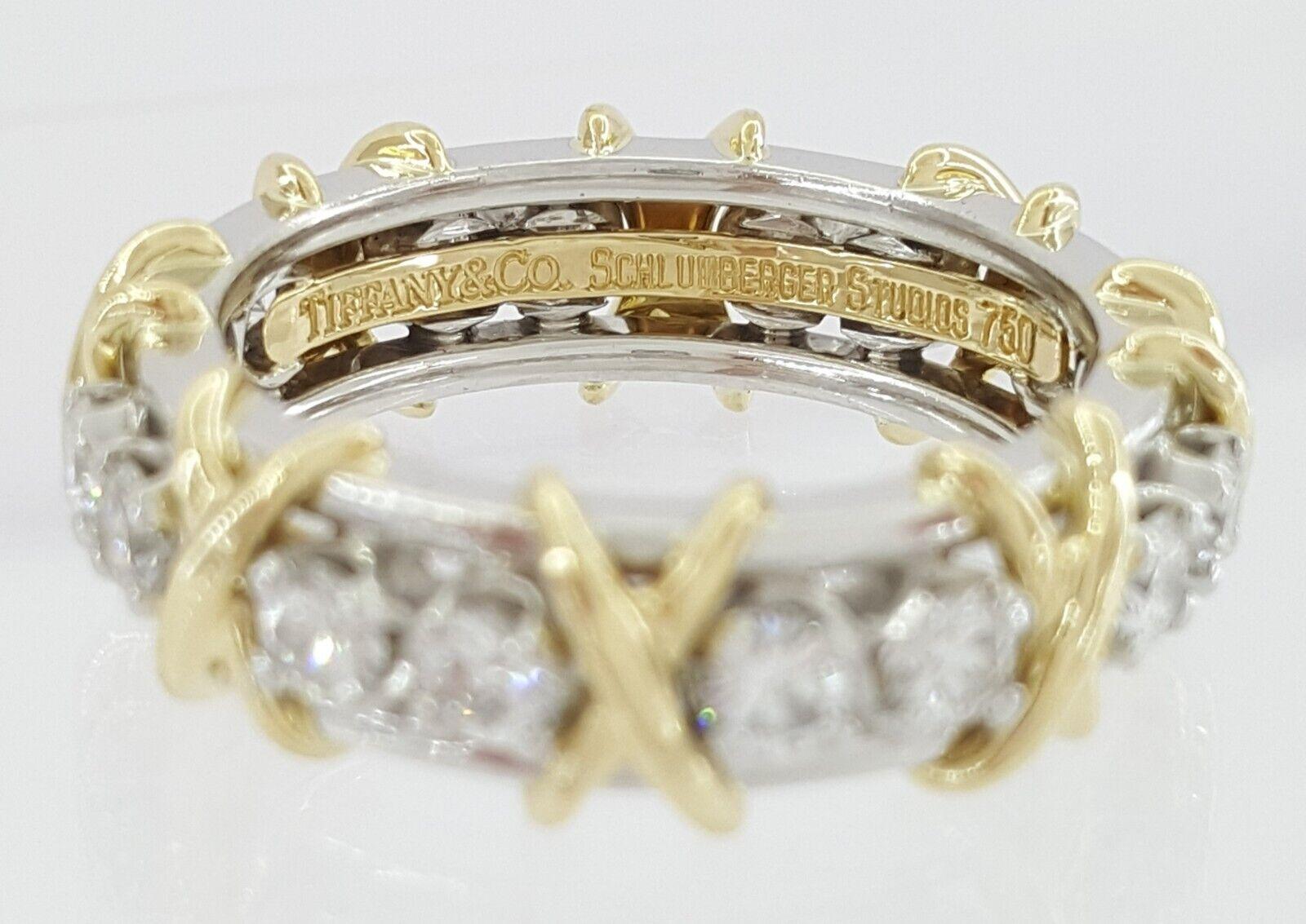 Modern Tiffany & Co. Schlumberger Platinum & 18K Yellow Gold Round Diamond Ring