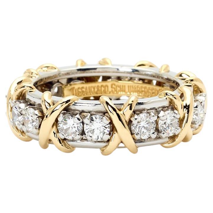 Tiffany & Co. Schlumberger Platinum & 18K Yellow Gold Round Diamond Ring