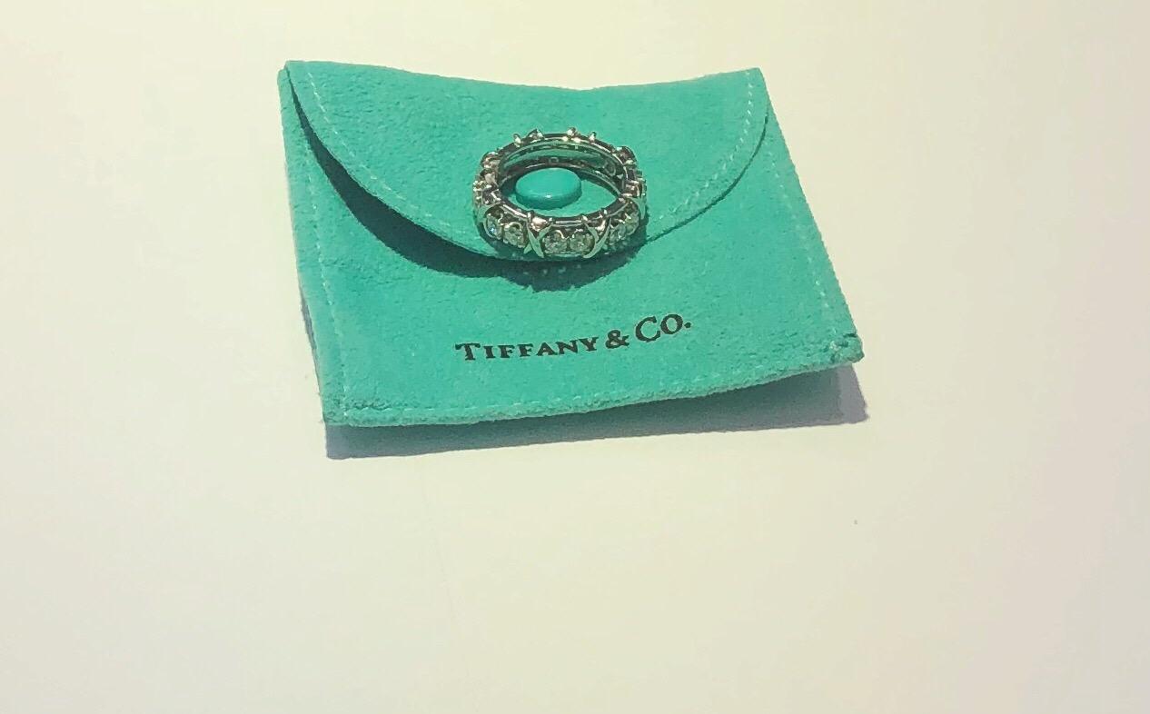Tiffany & Co. Schlumberger Platinum Band with 16 Round Diamonds 1
