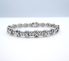 Tiffany & Co. Schlumberger Platinum Diamond 36 Stone X Tennis Bracelet
