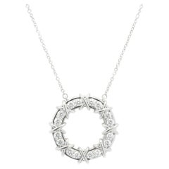 Tiffany & Co. Schlumberger Platinum Sixteen Diamond Circle Necklace