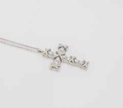 Tiffany & Co. Schlumberger Platinum Ten Stone Cross Pendant