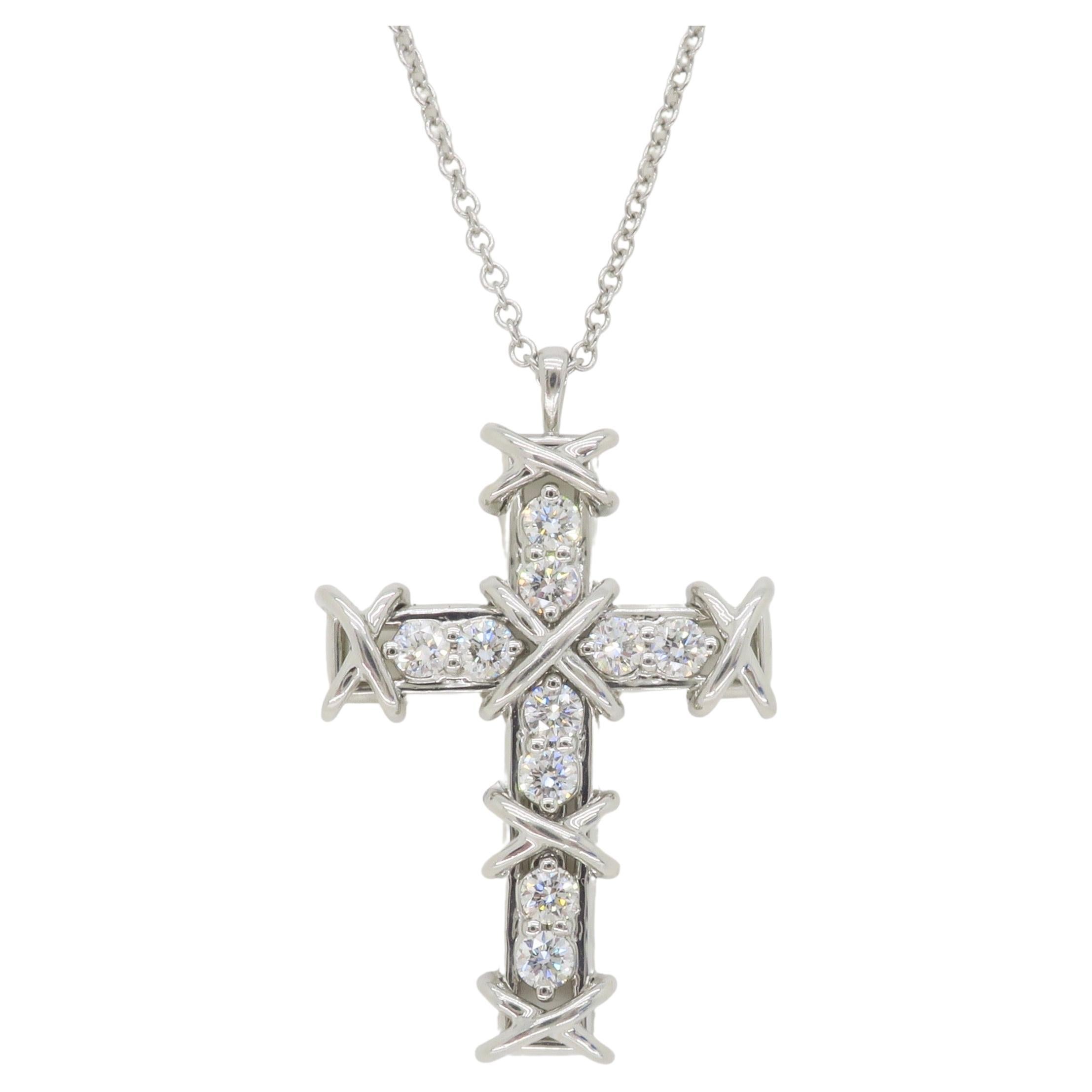 TIFFANY and CO PICASSO Colored Stone Large Cross Pendant at 1stDibs