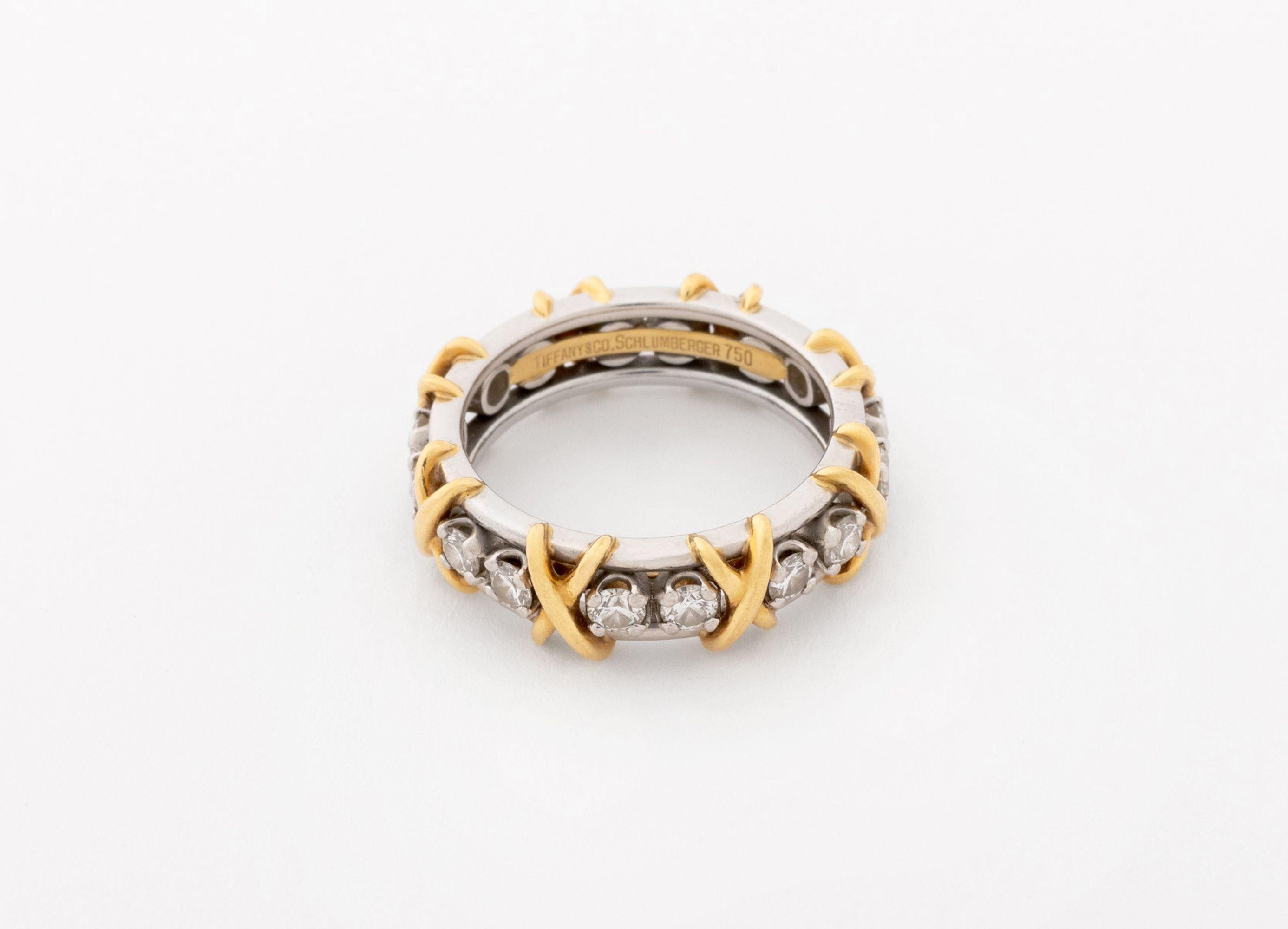 Tiffany & Co. Anillo de diamantes Schlumberger PT950 750 Moderno en venta